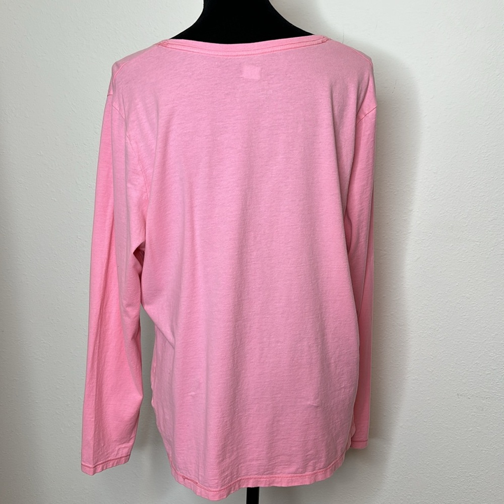 Hanes size 2X pink long sleeve tee shirt - Picture 6 of 10